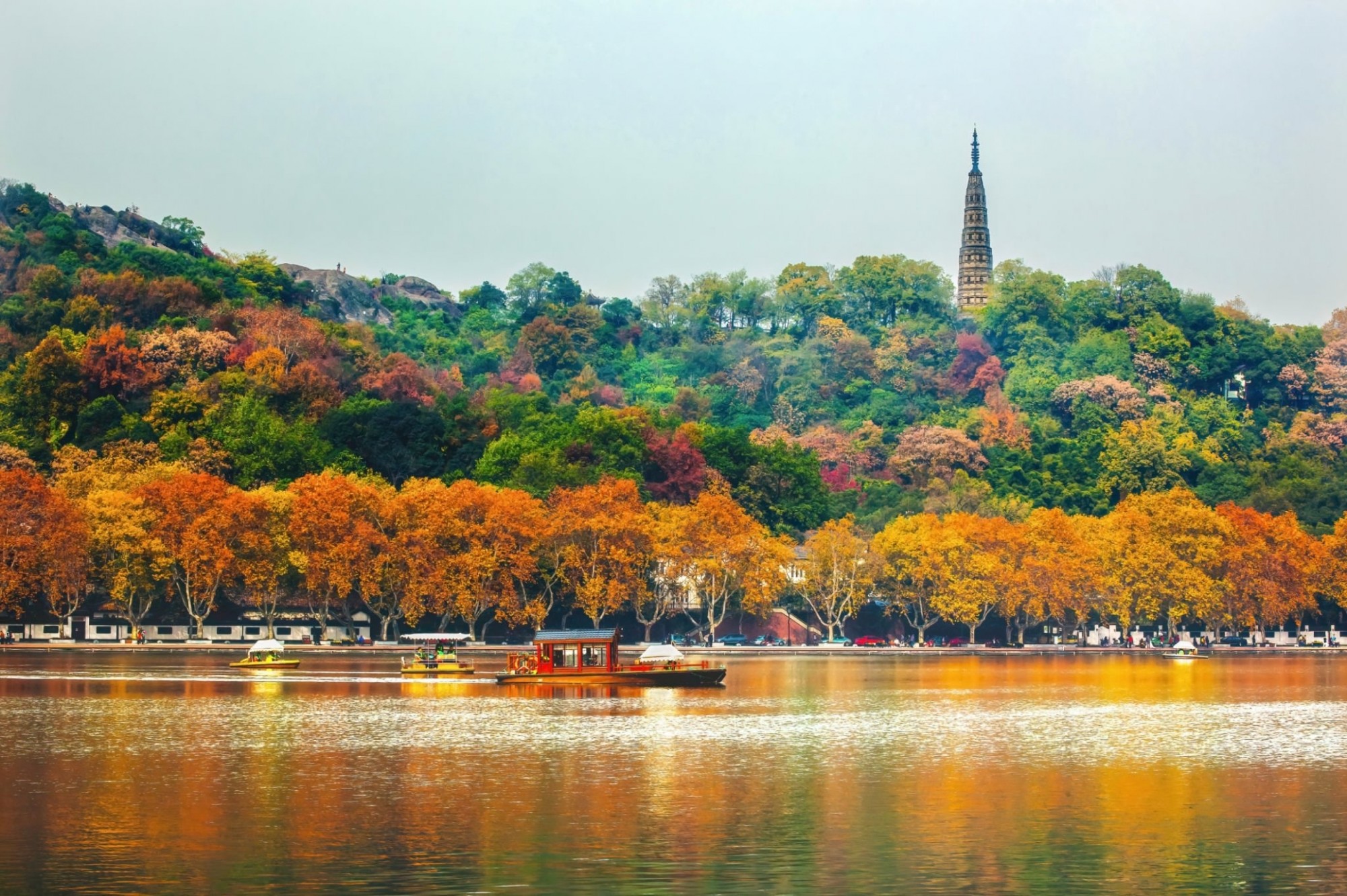 Mùa thu làm cho Tây Hồ vốn đã đẹp nay càng thêm phần diễm lệ